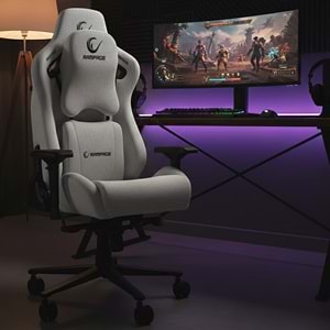 Rampage KL-R21 GRAND SERIES Üst Seviye Terletmez Kumaş Fildişi Gaming Oyuncu Koltuğu (OUTLET)