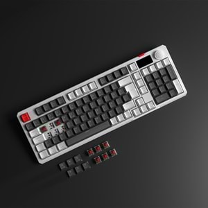 Rampage LOYAL Pro Gri/Beyaz 3 BT + 2.4 IPS Ekranlı Red Switch RGB Mekanik Kablosuz Klavye