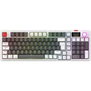 Rampage LOYAL Pro Gri/Beyaz 3 BT + 2.4 IPS Ekranlı Red Switch RGB Mekanik Kablosuz Klavye