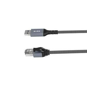 S-link SW-U338 RJ45 to USB 2 Metre Örgülü Kablo Gri Metal Adaptör