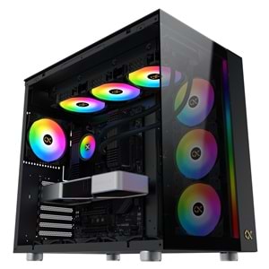 Xigmatek EN44434 AQUA ULTRA Siyah Type-C+3 Yön Temperli Cam 7x12cm ARGB Fan+Kumanda E-ATX Gaming Oyuncu Kasası