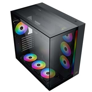 Xigmatek EN44434 AQUA ULTRA Siyah Type-C+3 Yön Temperli Cam 7x12cm ARGB Fan+Kumanda E-ATX Gaming Oyuncu Kasası