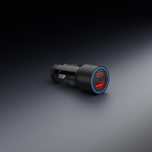 S-link SL-AC43TP TypeC to TypeC Kablolu 43W PD 25W + QC3.0 18W Siyah Araç Şarj Cihazı