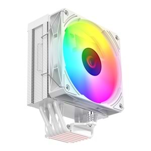 Rampage OCTAGON C70 Beyaz 63CFM 12cm ARGB Sıcaklık Göstergeli AM5/LGA1700 Uyumlu Hava Soğutmalı CPU Fan
