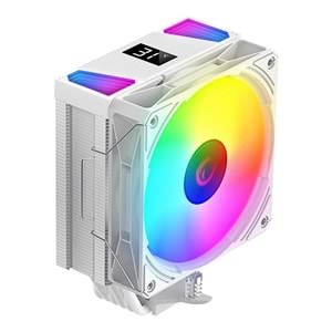 Rampage OCTAGON C70 Beyaz 63CFM 12cm ARGB Sıcaklık Göstergeli AM5/LGA1700 Uyumlu Hava Soğutmalı CPU Fan