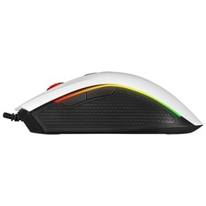 Rampage SMX-R44 V2 Makrolu Beyaz 12800 DPI RGB LED 80 Milyon Huano Switch Gaming Oyuncu Mouse