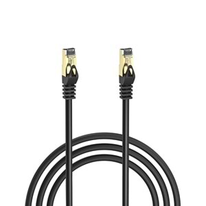 S-link MM-CAT701 1m Siyah S/FTP CCA CAT7 Gold Uçlu Ağ Bağlantı Kablosu