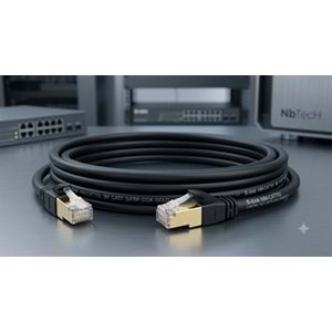 S-link MM-CAT702 2 Metre CAT7 S/FTP CCA Gold Uçlu Siyah Ethernet Ağ Kablosu