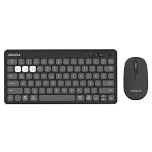 Everest LUMI KM-BT903 Gri 3in1 3 BT + 2.4 1600dpi Ultra İnce Q 4 Cihaz Bağlantılı Scissors Kablosuz Klavye + Mouse Set