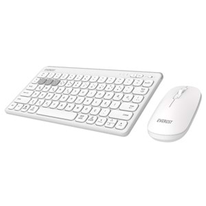 Everest LUMI KM-BT903 Beyaz 3in1 3 BT + 2.4 1600dpi Ultra İnce Q 4 Cihaz Bağlantılı Scissors Kablosuz Klavye + Mouse Set