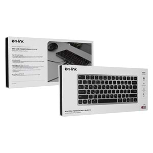 S-Link SW-K801 Siyah USB 8 in 1 USB Q Klavye 2*USB, HDMI, TYPE-C, AUX, TF ve SD Okuyuculu HUB Klavye
