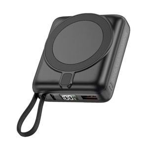 S-link M10L 10000mAh Magsafe 15W PD22.5W+QC3.0 18W Siyah Led Logo Şarj Cihazı Powerbank