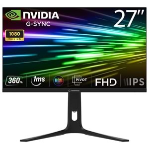 Rampage ELLIPSE EL27R360F 27 360Hz 1ms BOE IPS FHD Freesync/G-Sync RGB Pivot Siyah Flat Oyuncu Monitörü
