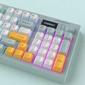 Everest KB-79 SILENT PRO Mavi/Beyaz/Sarı SESSİZ RGB Q Membrane Oyuncu Klavyesi