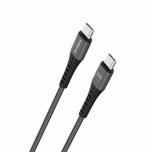 Hytech HY-X706 1m 60W Type-C to Type-C Örgülü Hızlı Koyu Gri Data + Sarj Kablosu