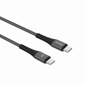 Hytech HY-X706 1m 60W Type-C to Type-C Örgülü Hızlı Koyu Gri Data + Sarj Kablosu