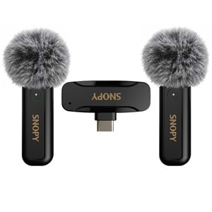 Snopy SN-MW81 Siyah 2 Mikrofonlu Kablosuz Type-c Yaka Mikrofonu