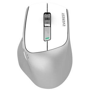 Everest SM-BT24 Metalik Beyaz Mouse | Bluetooth + 2.4GHz Dual Mode Kablosuz