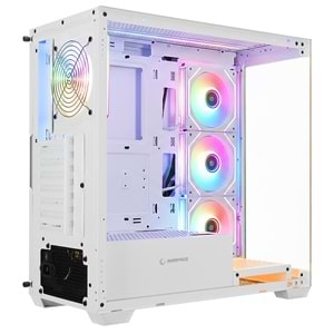 Rampage CRUISER V2 Mesh Temperli Camlı 750W 80 Plus Bronze Beyaz 4x120mm ARGB Fan Gaming Oyuncu Kasası OUTLET