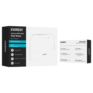 Everest EWR-4G03 300Mbps 2.4GHz Wifi 1xWan 1xLan 1xSIM Sim Kartlı 4G LTE Wireless Router