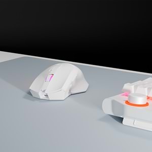 Rampage DROP M3 V2 24000 DPI PAW3311 Sensör RGB Şarjlı Kablosuz Huano Switch Gaming Oyuncu Mouse Beyaz