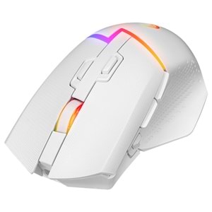 Rampage DROP M3 V2 24000 DPI PAW3311 Sensör RGB Şarjlı Kablosuz Huano Switch Gaming Oyuncu Mouse Beyaz
