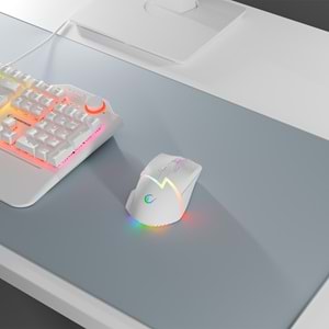 Rampage DROP M3 V2 24000 DPI PAW3311 Sensör RGB Şarjlı Kablosuz Huano Switch Gaming Oyuncu Mouse Beyaz