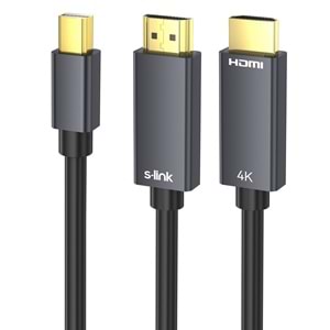 S-link SL-HDMDP01 Mini DisplayPort to DisplayPort 1,5m Görüntü Kablosu