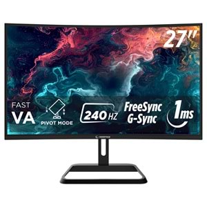 Rampage XYRA XR27C240F 27 240Hz Fast VA FHD Freesync/Gsync RGB R1500 Curved Oyuncu Monitörü