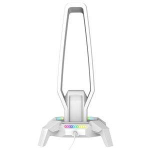 Rampage RM-H27 RGB Işıklı 3*USB 1*Type-C Beyaz 1*3.5mm Port Kulaklık Standı