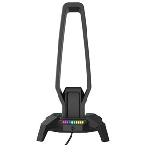 Rampage RM-H27 RGB Işıklı 3*USB 1*Type-C Siyah 1*3.5mm Port Kulaklık Standı
