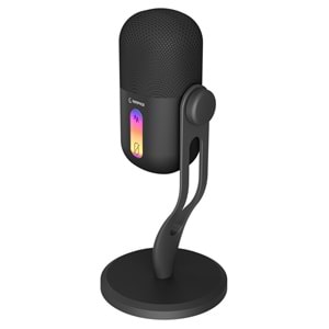 Rampage ARPEJ Siyah RGB Standlı Ses Göstergeli USB Masaüstü Oyuncu Mikrofonu