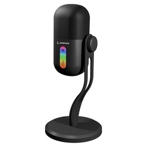 Rampage ARPEJ Siyah RGB Standlı Ses Göstergeli USB Masaüstü Oyuncu Mikrofonu