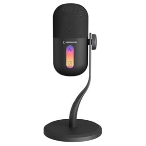 Rampage ARPEJ Siyah RGB Standlı Ses Göstergeli USB Masaüstü Oyuncu Mikrofonu