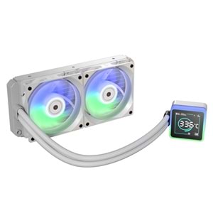 BitFenix KUZY BFW-KCD-240-WW27A-RP Dijital Göstergeli ARGB Fanlı AM5/LGA1851 Beyaz 240mm LCD Sıvı Soğutucu Outlet