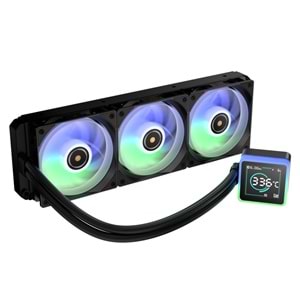 BitFenix KUZY BFW-KCD-360-BB27A-RP Dijital Göstergeli ARGB Fanlı AM5/LGA1851 Siyah 360mm LCD Sıvı Soğutucu Outlet