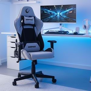 Rampage KL-R26 Peak Üst Seviye Terletmez Kumaş Gri/Siyah Gaming Oyuncu Koltuğu
