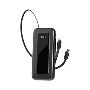 S-link IP-G10M 10000mAh PD35W Makaralı Siyah LCD Taşınabilir Pil Şarj Cihazı Powerbank