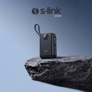S-Link G450 20000mAh PD45W QC3.0 Dahili Kablolu LCD Ekranlı Siyah Taşınabilir Şarj Cihazı Powerbank
