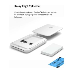 Hanin MT53 Taşınabilir Kablosuz Bluetooth Mini Fotoğraf Yazıcı 5 Kağıt Hediyeli