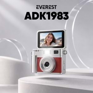 Everest ADK1983 Kahve 2K QHD 1.47 İnç Mini Retro Dijital Kamera