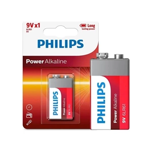 Philips 6LR61-P1B 9 Volt Power Alkalin Pil Tekli Uzun Ömürlü Güç Kaynağı