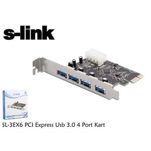 S-link SL-3EX6 PCI Express Usb 3.0 4 Port Kart