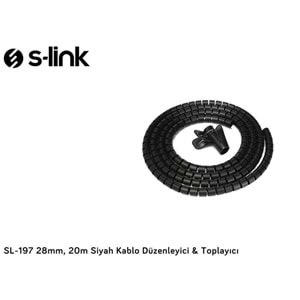 S-Link SL-197 28mm, 20m Siyah Kablo Düzenleyici Toplayıcı