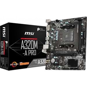 MSI A320M-A Pro AMD A320 3200MHz DDR4 mATX Anakart