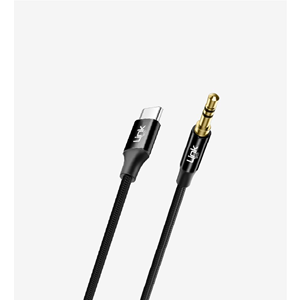 Linktech A586 Siyah 1m Örgülü 3.5mm Type-C In AUX Kablo