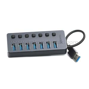 Dark 7 Port USB 3.0 Hub ve 1 Port Yüksek Hızlı Şarj Adaptörlü USB Çoklayıcı