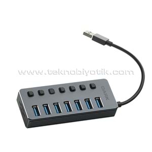 Dark 7 Port USB 3.0 Hub ve 1 Port Yüksek Hızlı Şarj Adaptörlü USB Çoklayıcı