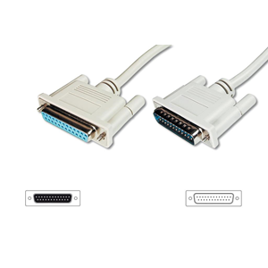 Digitus AK-610201-020-E Veri Transfer Uzatma Kablosu, D-Sub 25 Erkek - D-Sub 25 Dişi, 2 Metre, Cu, Awg28, Tek Kat Zırhlı, Nikel Kaplama