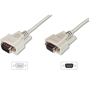 Digitus AK-610202-020-E Seri RS232 Erkek Dişi Data kablo, Rs232 Uzatma Kablo